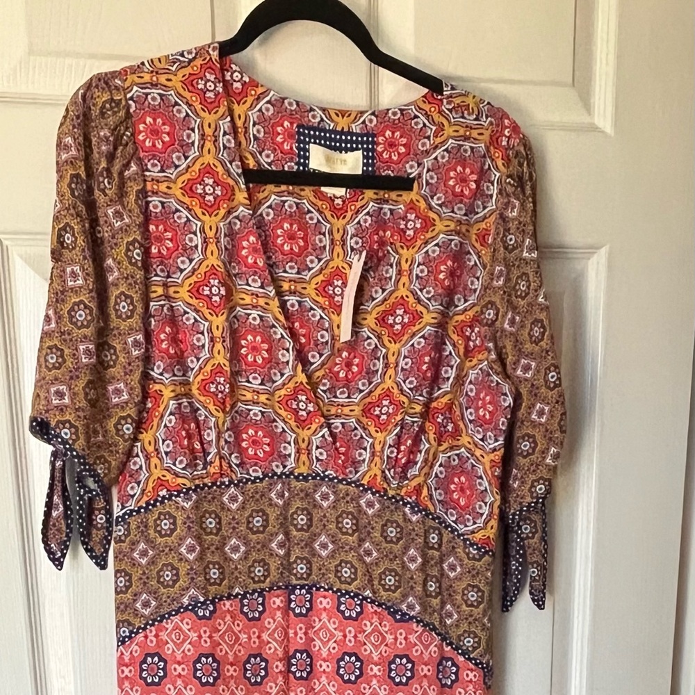 Anthropologie Maeve - Bohemian Patterned Drop Waist Maxi Dress